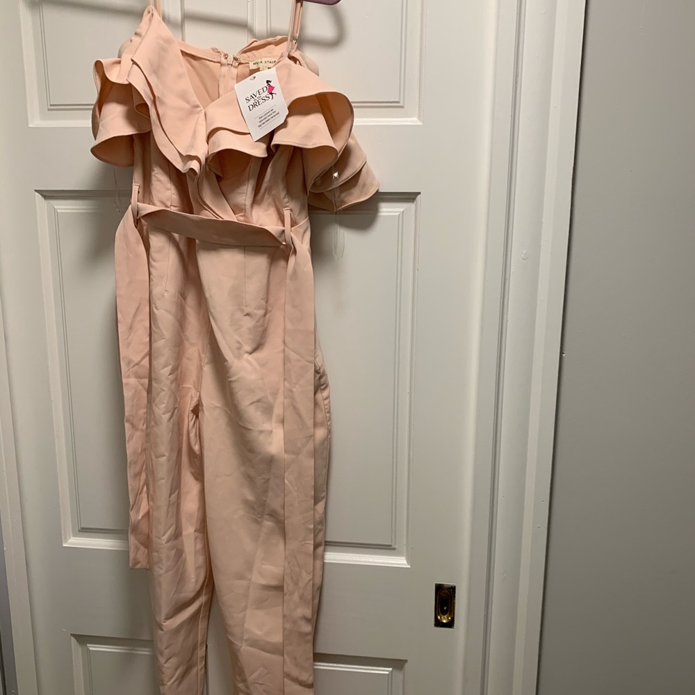 Blush Jumpsuit with Ruffled Top size M. Never worn